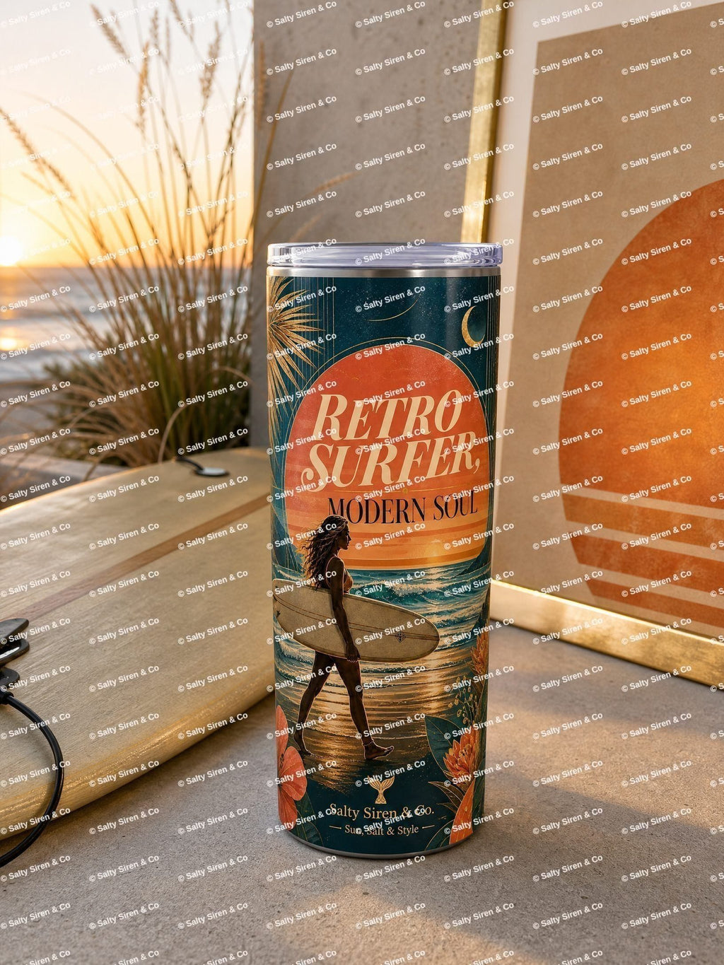 Retro Surfer Modern Soul Tumbler — Salty Siren & Co.