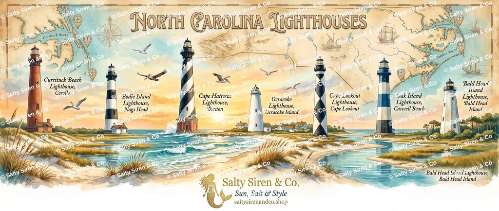 North Carolina Lighthouses Tumbler — Salty Siren & Co.