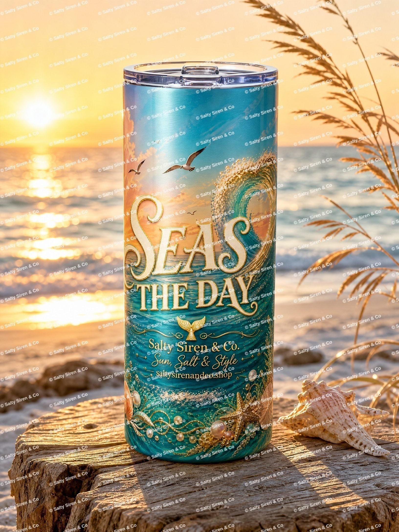 Seas the Day Tumbler — Salty Siren & Co.