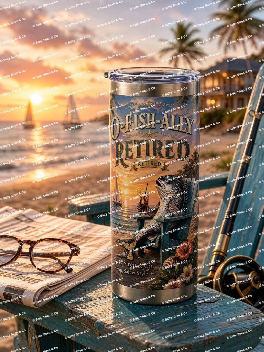 O-Fish-Ally Retired Tumbler — Salty Siren & Co.
