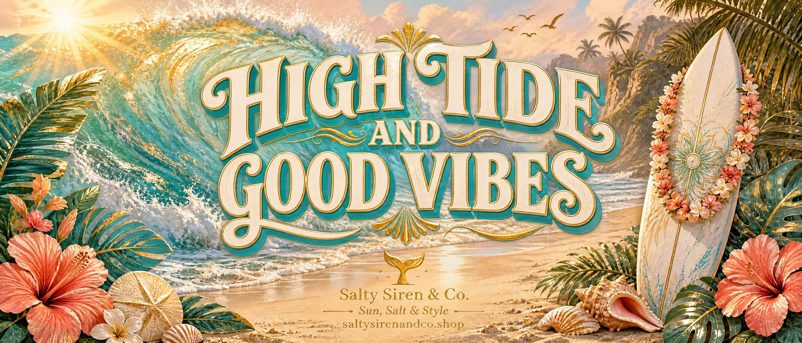 High Tide and Good Vibes Tumbler — Salty Siren & Co.