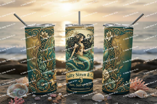 Art Nouveau Siren 20oz Tumbler - Three Panel Mockup