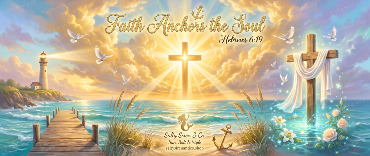 Faith Anchors the Soul — Hebrews 6:19 tumbler wrap design