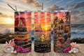 Key West Beach 20oz Tumbler - Three Panel Mockup