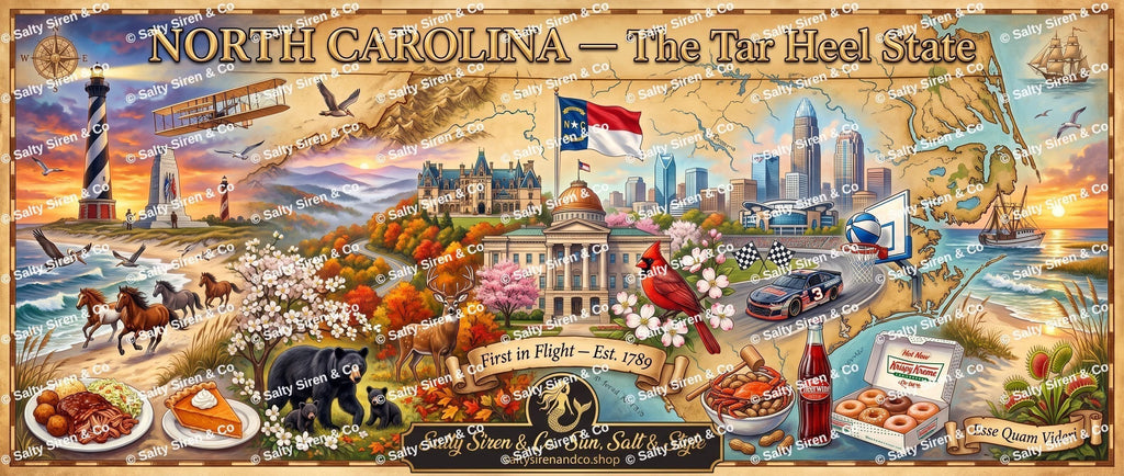 North Carolina — The Tar Heel State Tumbler — Salty Siren & Co.