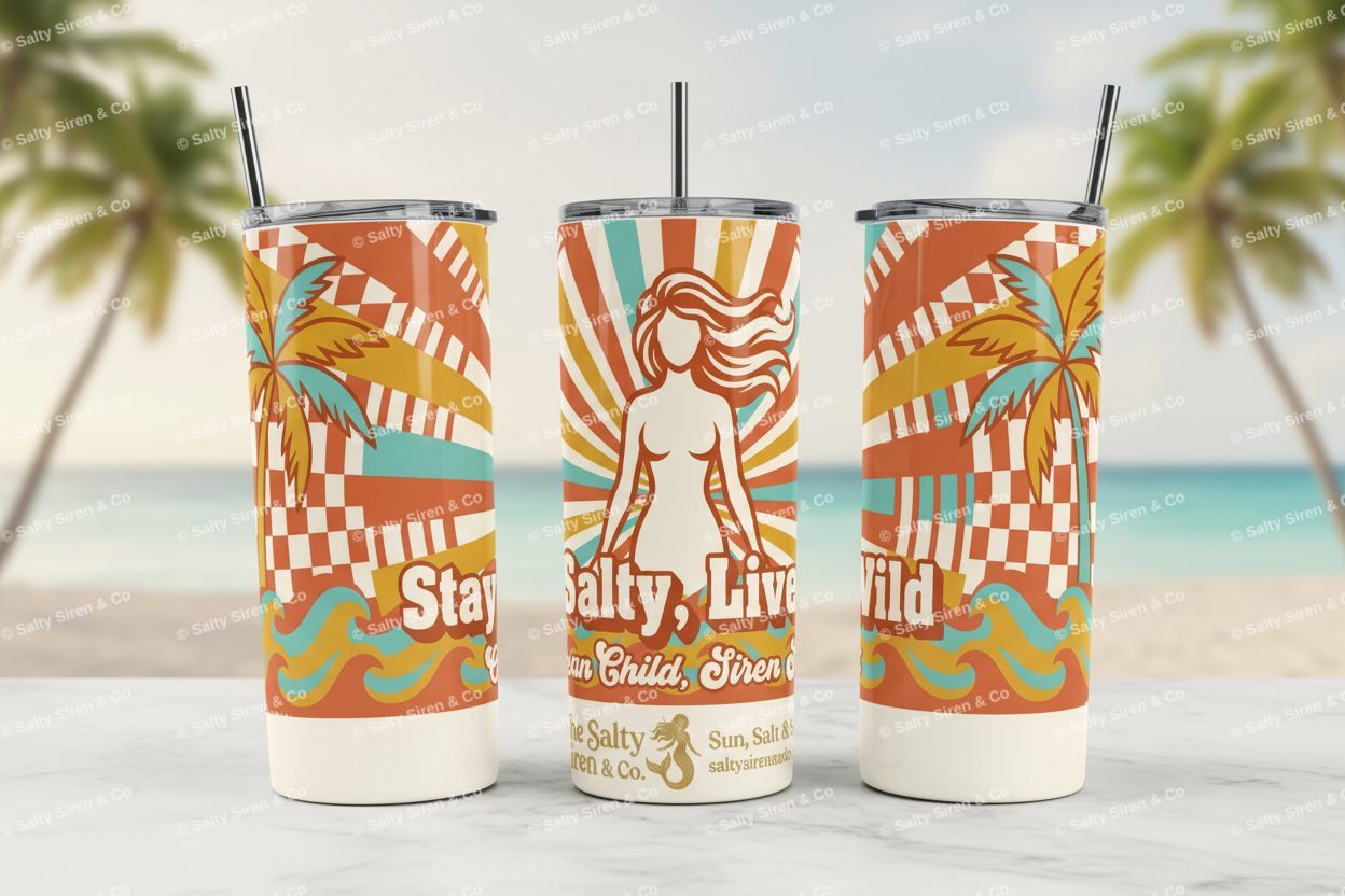 Retro Coastal Wave Grid Trio