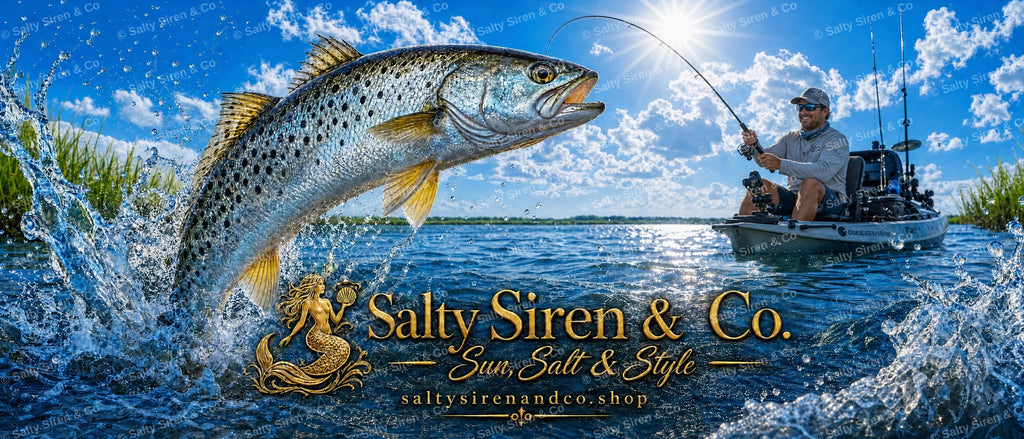 Spotted Sea Trout with Fisherman in Daylight