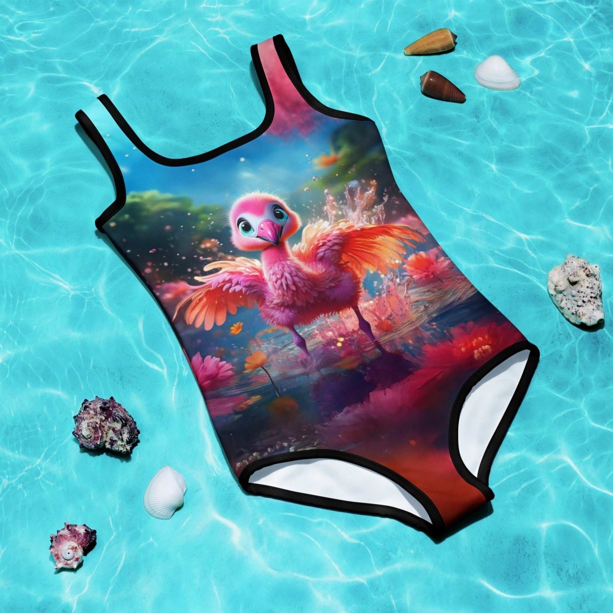 Baby Flamingo 🦩 Kids One Piece Swimsuit for Girls