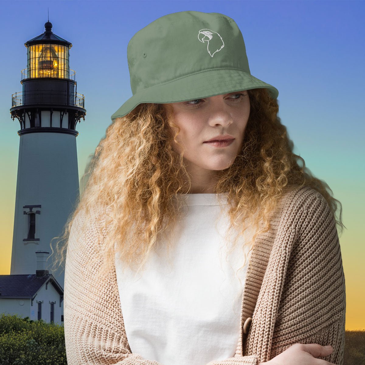 Organic Parrot Head Bucket Hat