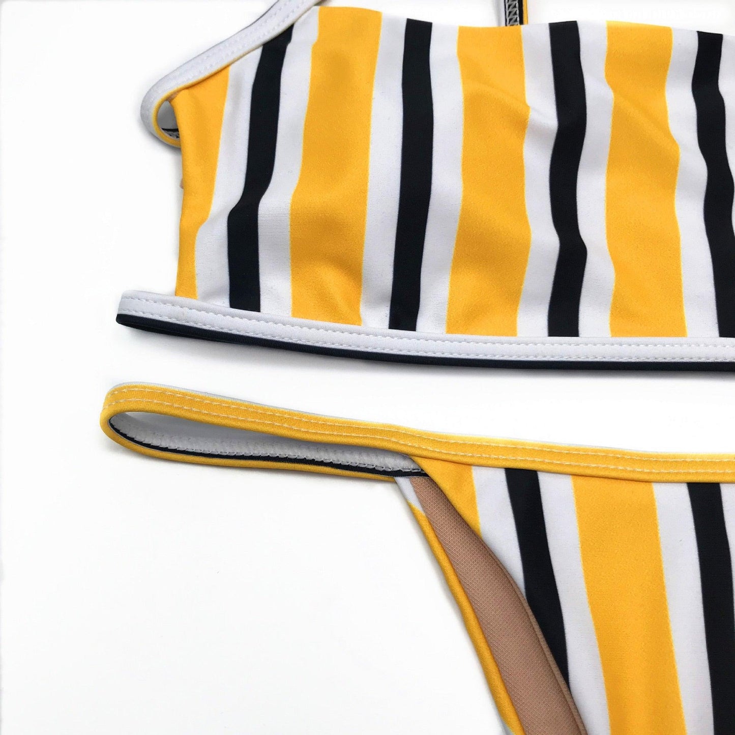 "Bare Tide – Spaghetti Strap Cheeky Bandeau Bikini Set"