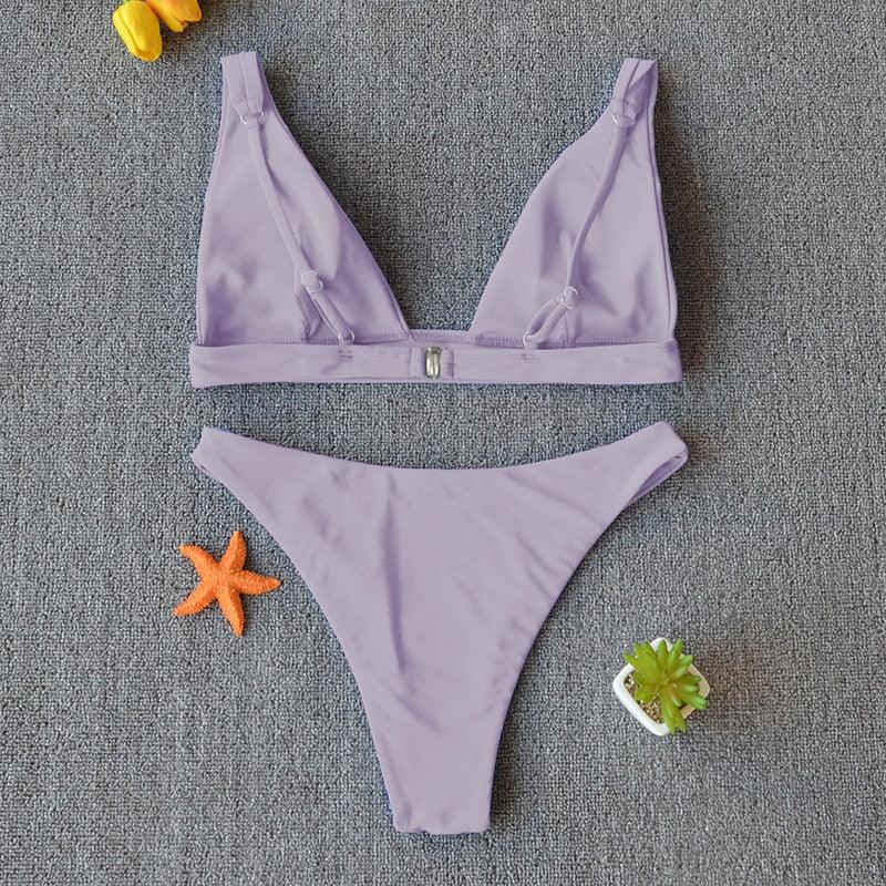 "Nautilus – Twist Front V-Neck Tummy Control Bikini Set"