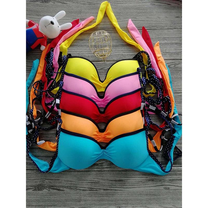 "Sailor's Knot – Stripe Boy-Short Bikini Set"