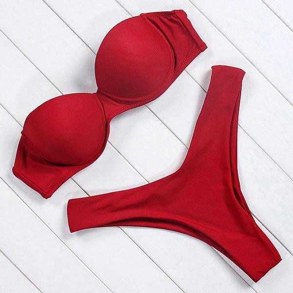 "Sea Anemone – V-Wire Frilled High-Cut Bikini Set"