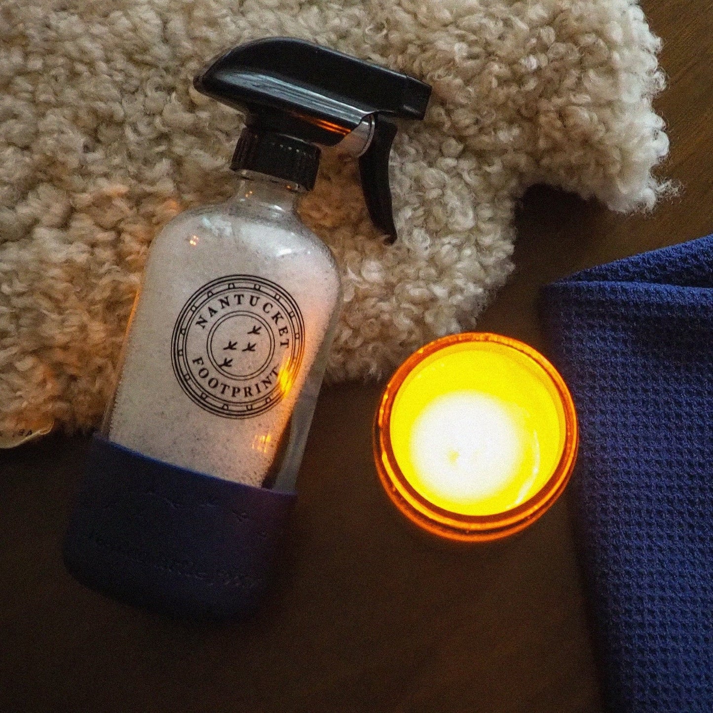 Reusable 16 oz Glass Spray Bottle (Empty) with Silicone Cushion Base