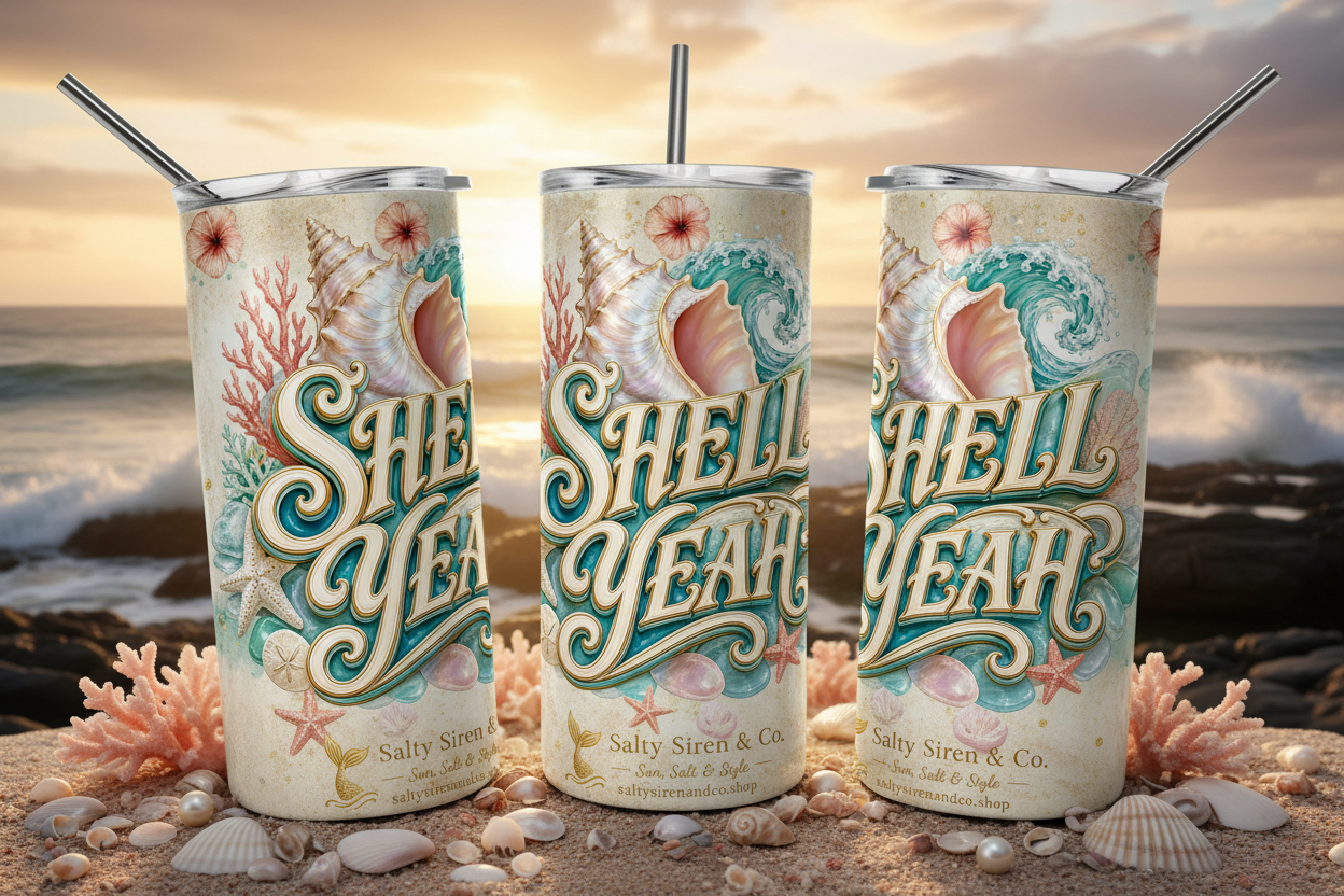 Shell Yeah Tumbler Mockup