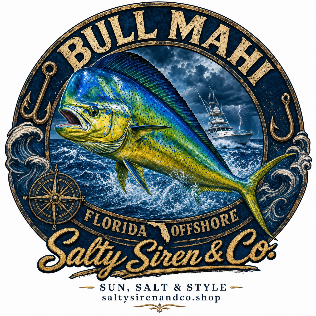 Bull Mahi Florida Offshore – Mahi-Mahi graphic tee design