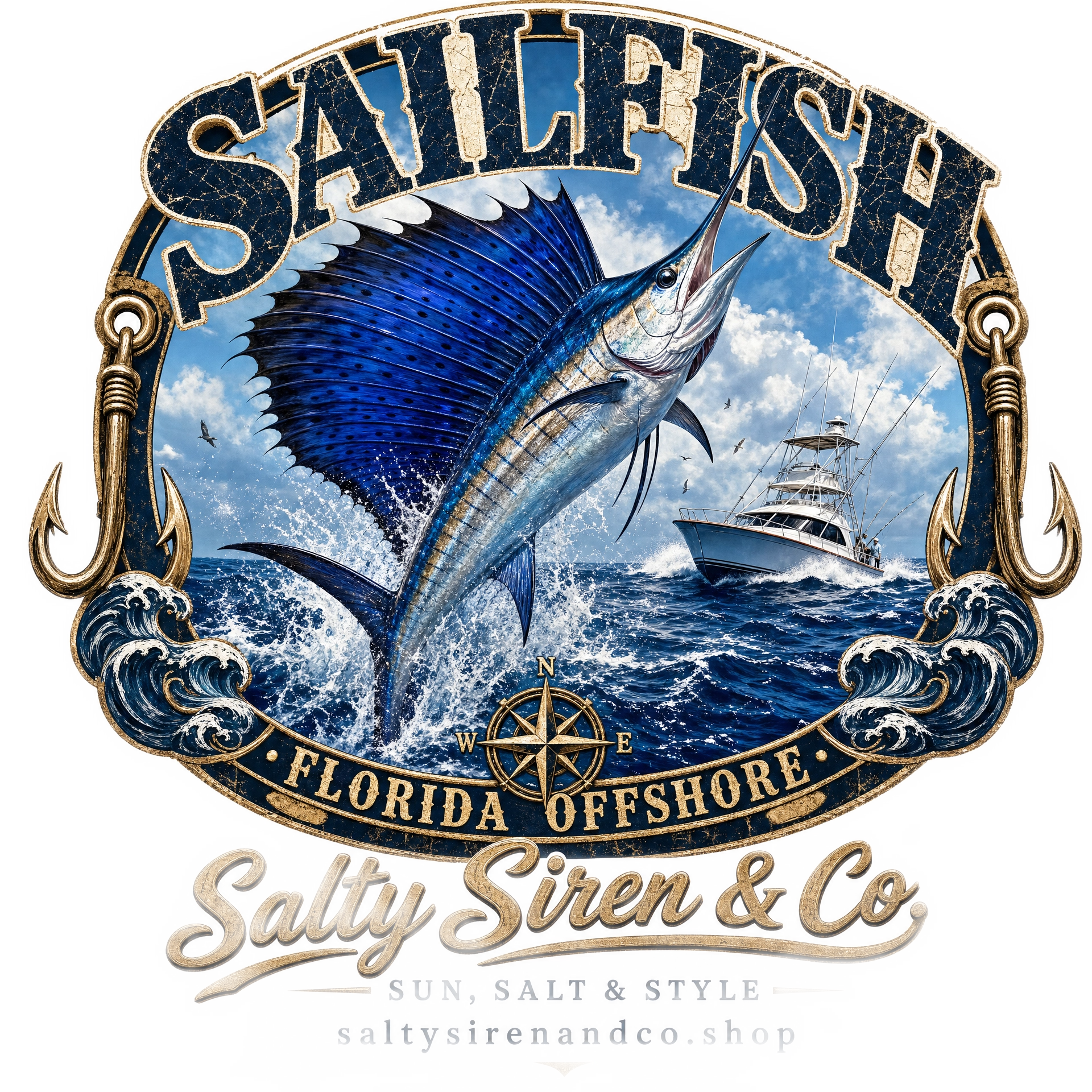 Sailfish Florida Offshore men's fishing shirt - Salty Siren & Co
