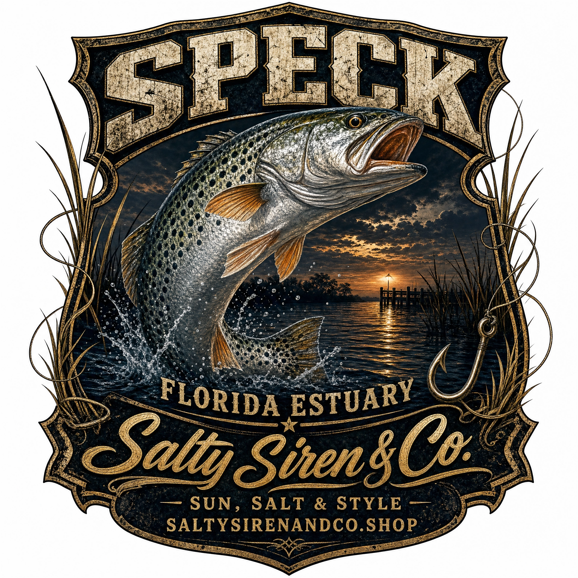 Speck Florida Estuary men's long sleeve fishing shirt - Salty Siren & Co