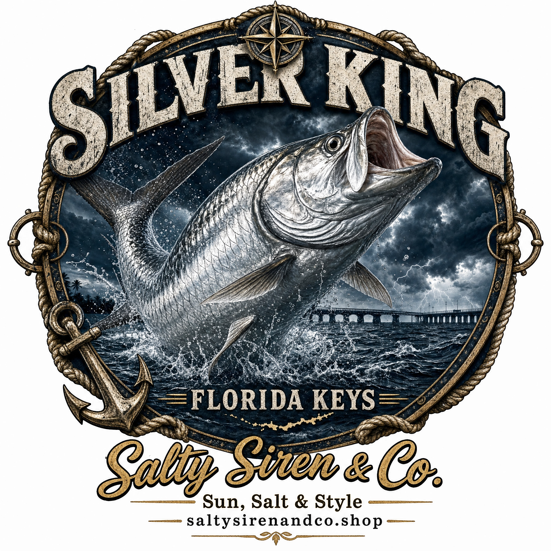 Silver King Tarpon Florida Keys men's fishing shirt - Salty Siren & Co