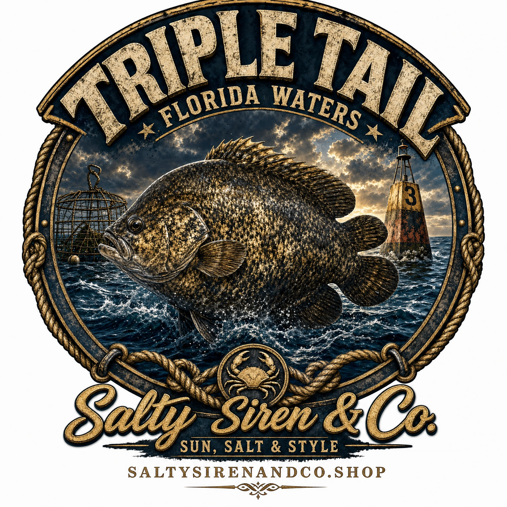 Triple Tail Florida Waters UV SPF fishing shirt design