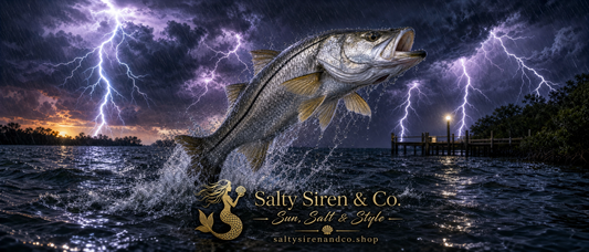 Snook Leaping in a Lightning Storm