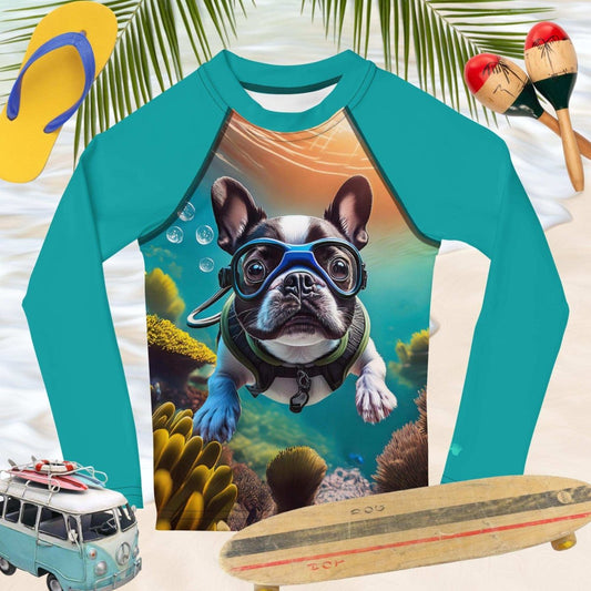 Surf Dog Rashie | Snorkeling Pup | Kids Rash Guard