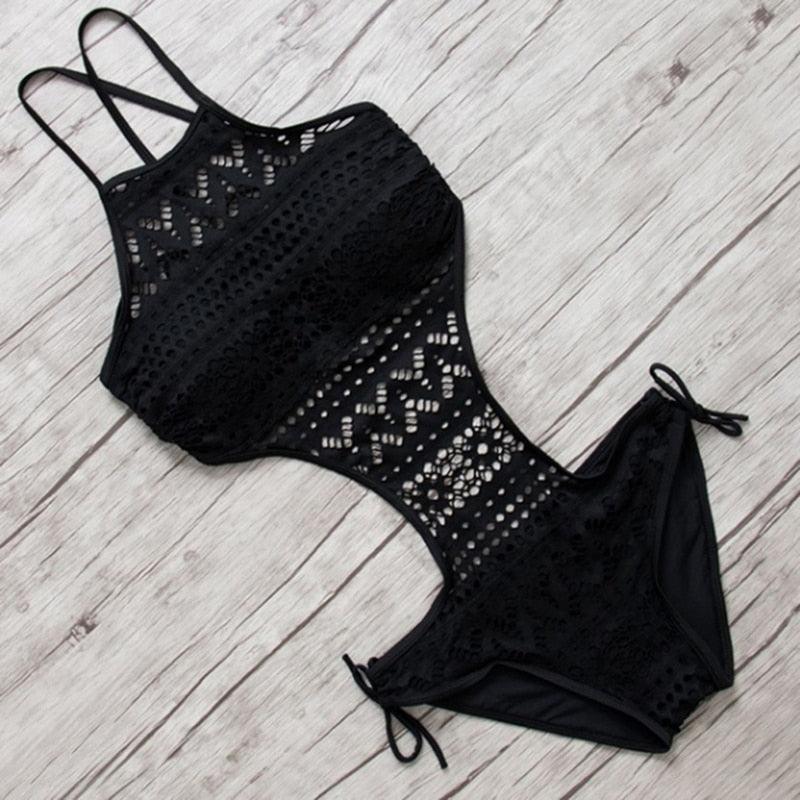 Monokini Lace Backless Swimsuit