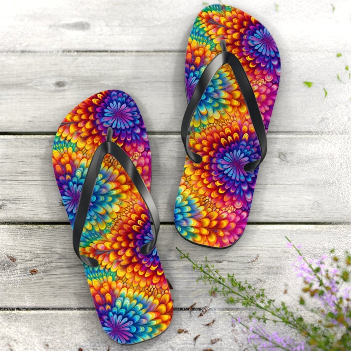Tie-Dye Flip Flops 🌴 Summer Beach Day Footwear 🩴