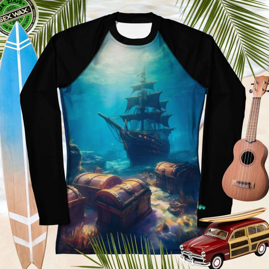 Treasure Ship Blue Rashie For Women | UPF 50+