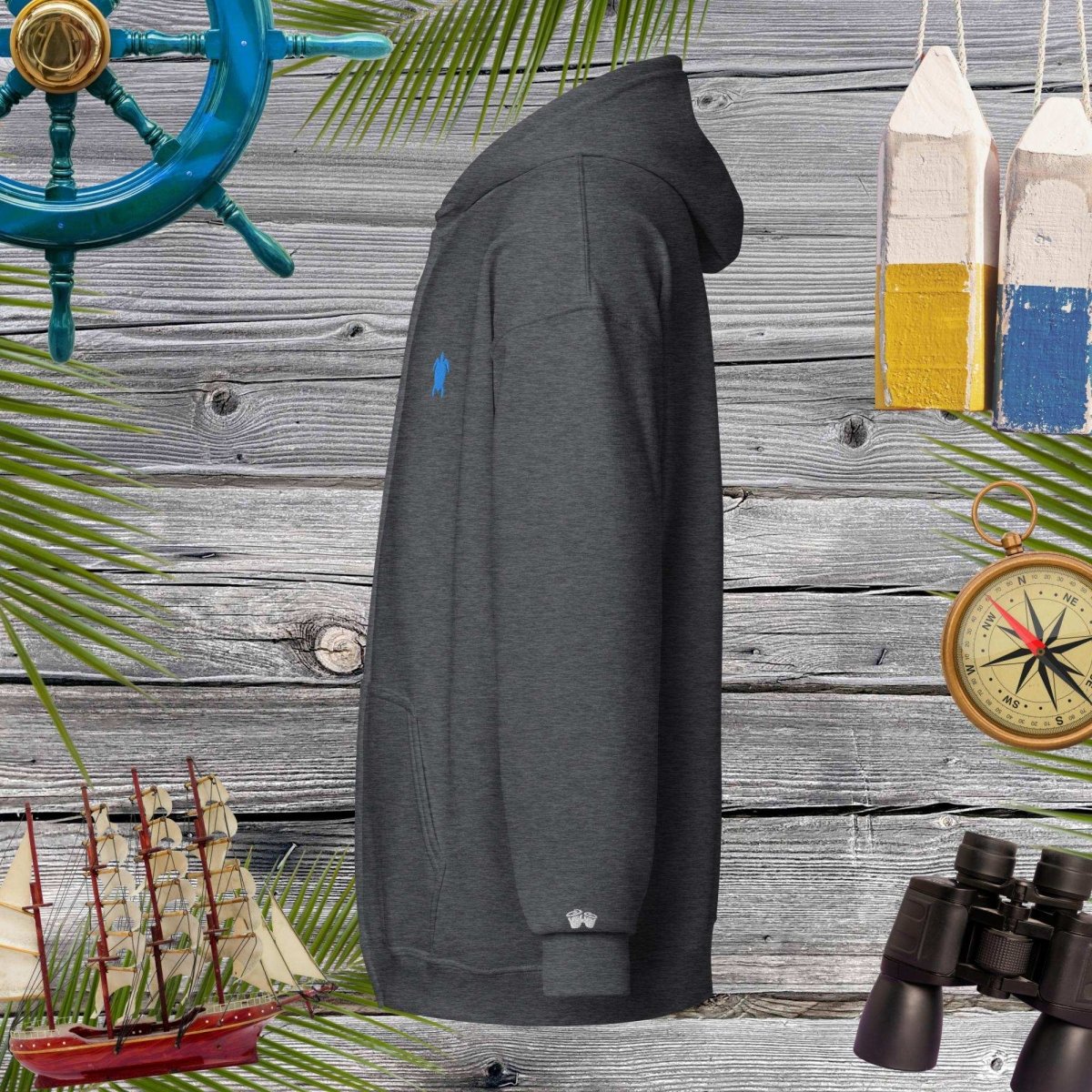 Unisex heavy blend zip hoodie | Embroidered Sea Turtle