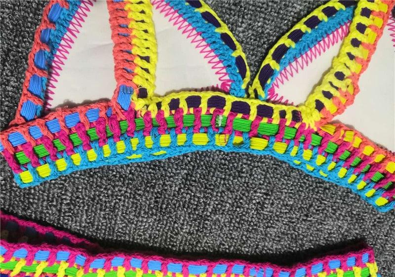 "Driftwood – Handmade Knit Halter Triangle Bikini Set"