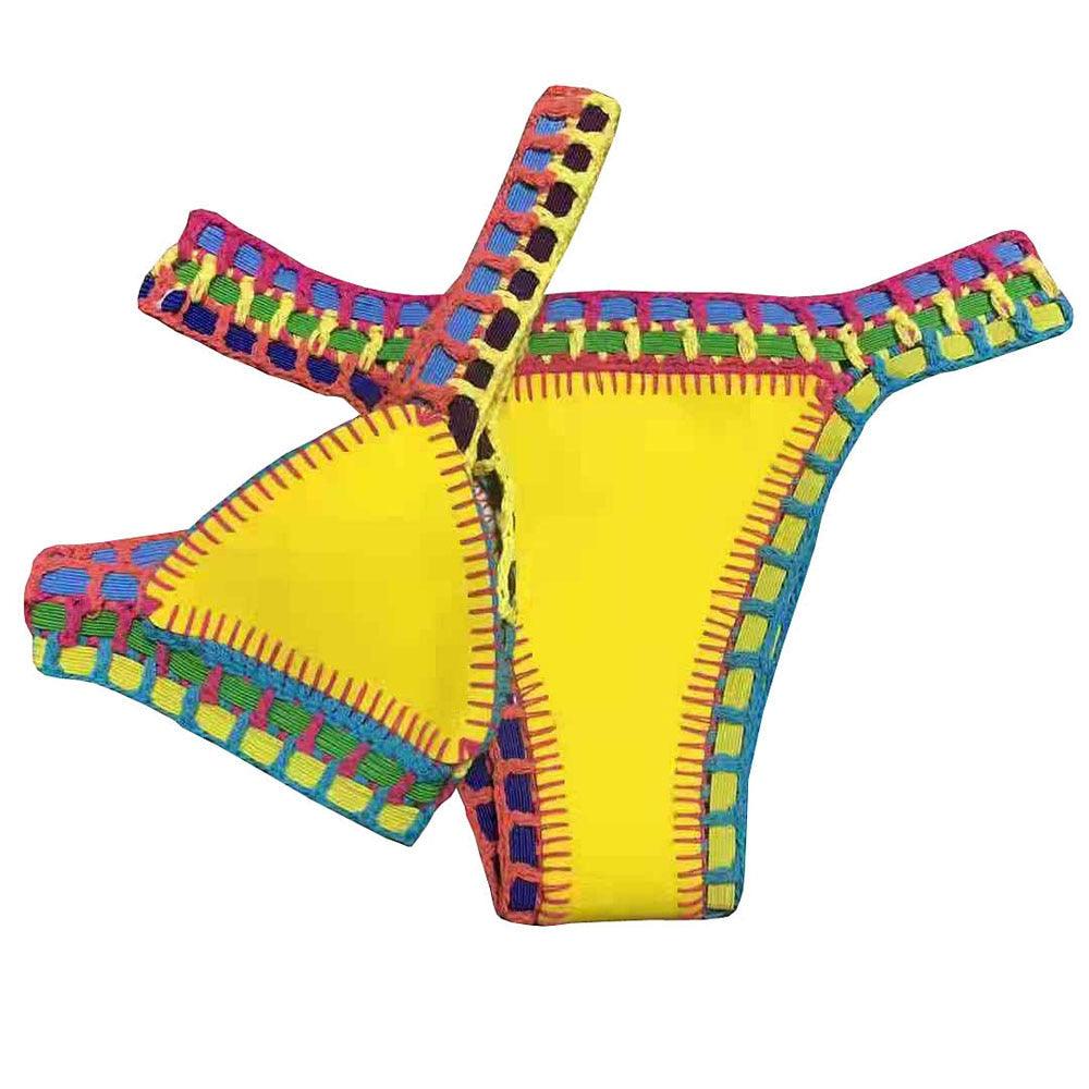 "Driftwood – Handmade Knit Halter Triangle Bikini Set"