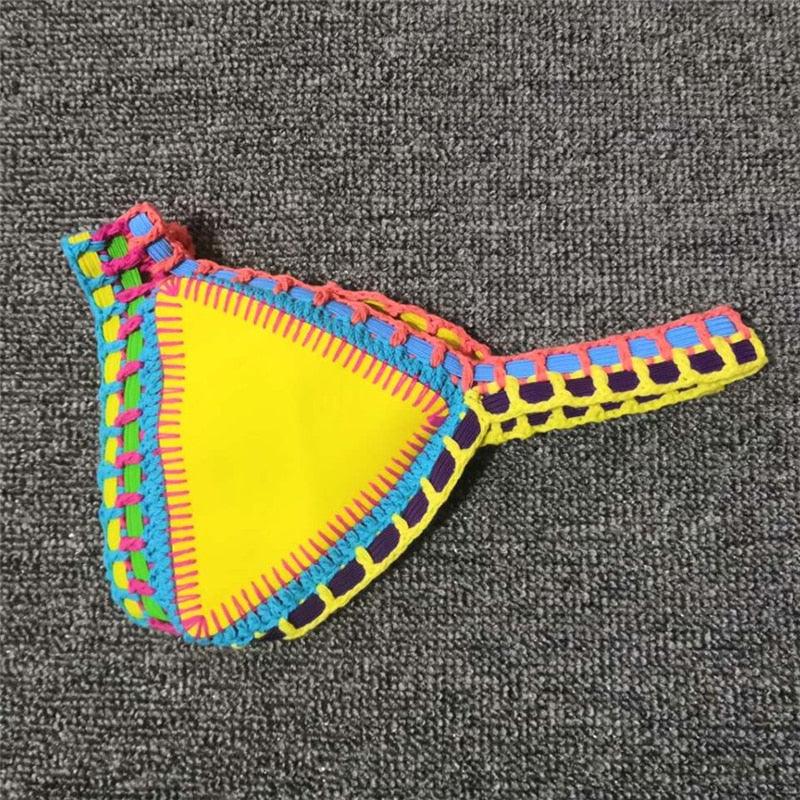 "Driftwood – Handmade Knit Halter Triangle Bikini Set"