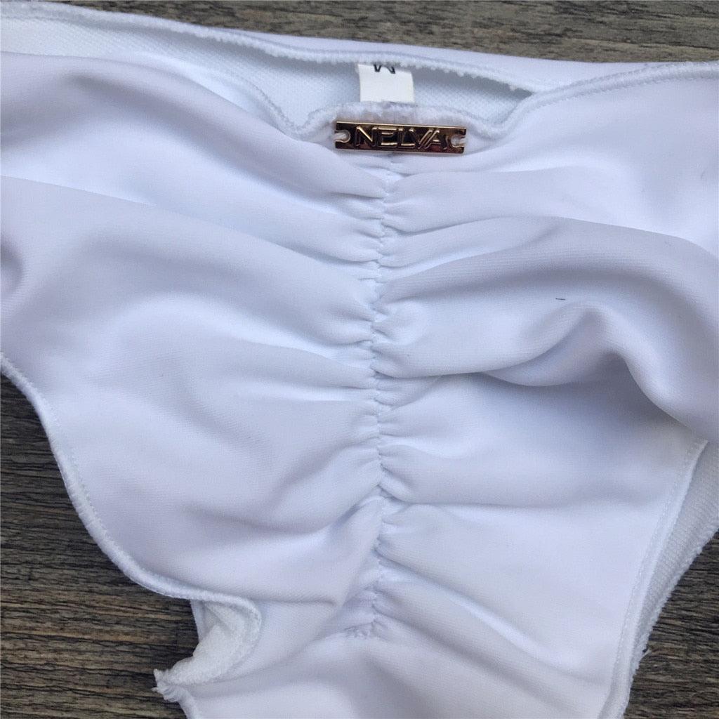 "Dark Bloom – Floral Ruched Bandeau Tie-Side Bikini Set"