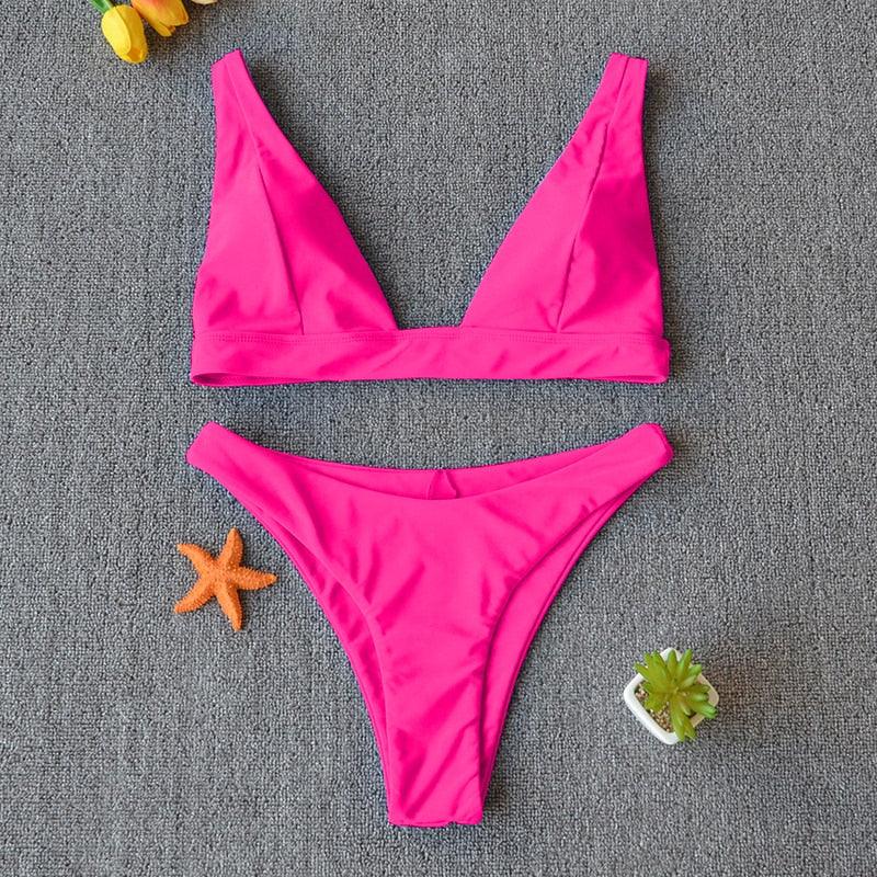 "Nautilus – Twist Front V-Neck Tummy Control Bikini Set"