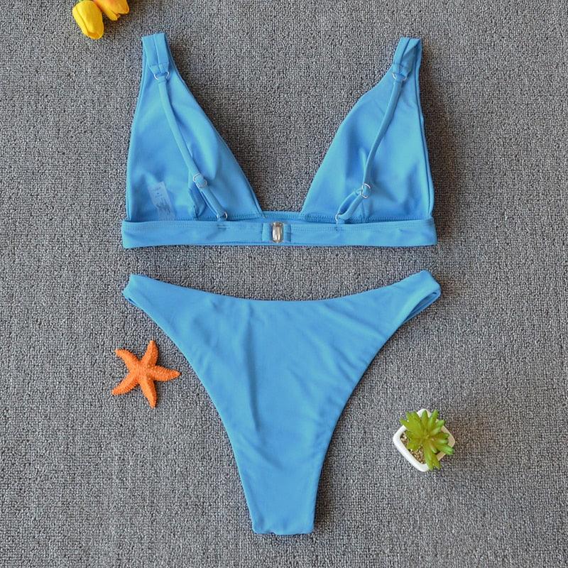 "Nautilus – Twist Front V-Neck Tummy Control Bikini Set"