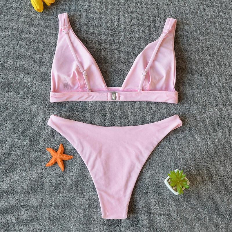 "Nautilus – Twist Front V-Neck Tummy Control Bikini Set"