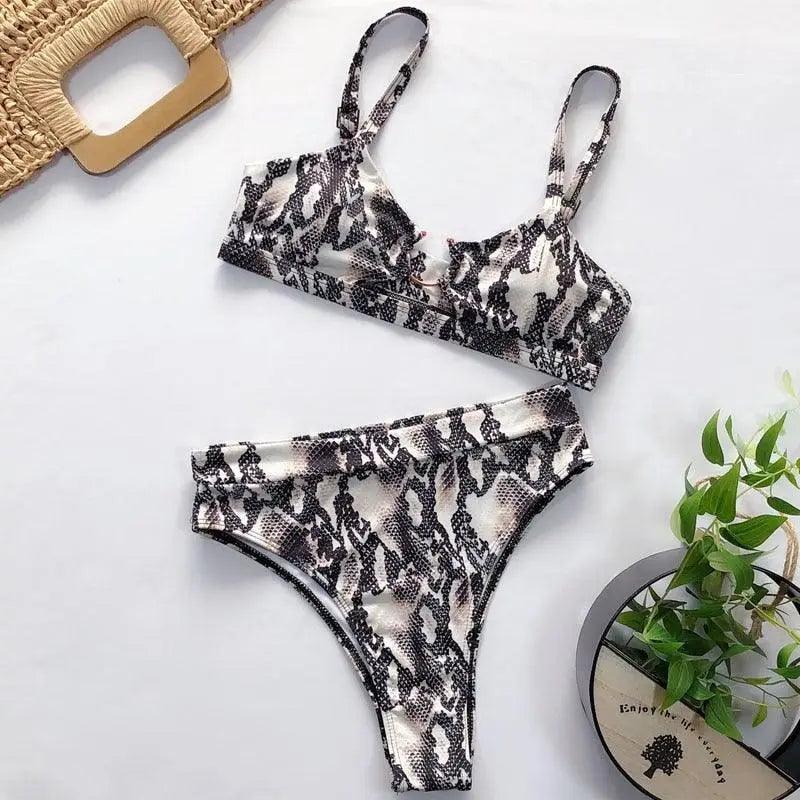 Women New High Waist Bikini Swimsuit Modern Swimwear Female Brazilian-Style Brazilian Bikini Set Bathing Suit Bather Women's Twist Front High Waisted Bikini Swimsuit Halter Drawstring Tie Side Bottom Two Piece Bathing Suit