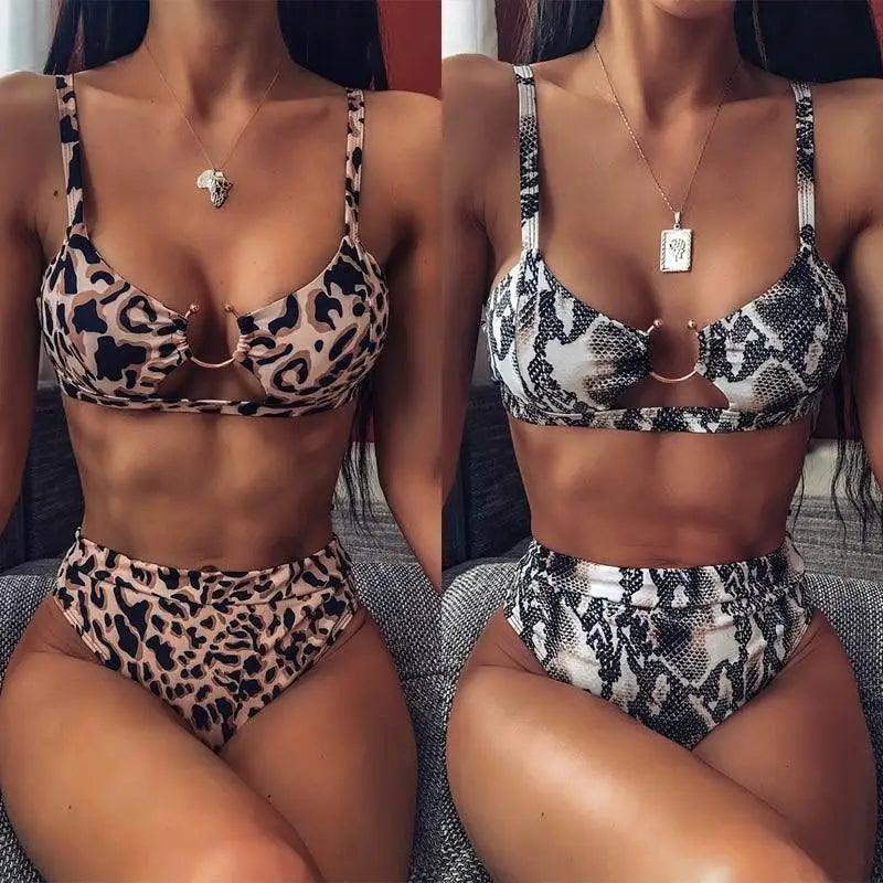 Women New High Waist Bikini Swimsuit Modern Swimwear Female Brazilian-Style Brazilian Bikini Set Bathing Suit Bather Women's Twist Front High Waisted Bikini Swimsuit Halter Drawstring Tie Side Bottom Two Piece Bathing Suit