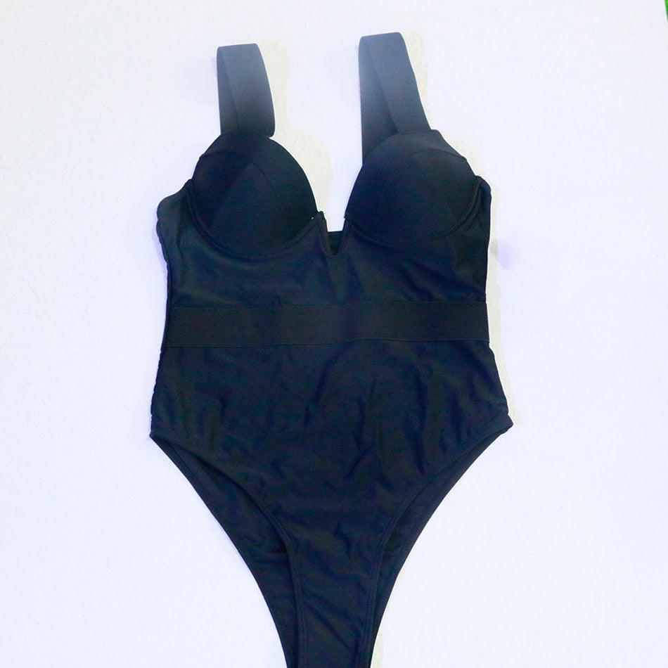 Electric Eel – Neon Patchwork Cut-Out Push-Up Bikini Set"