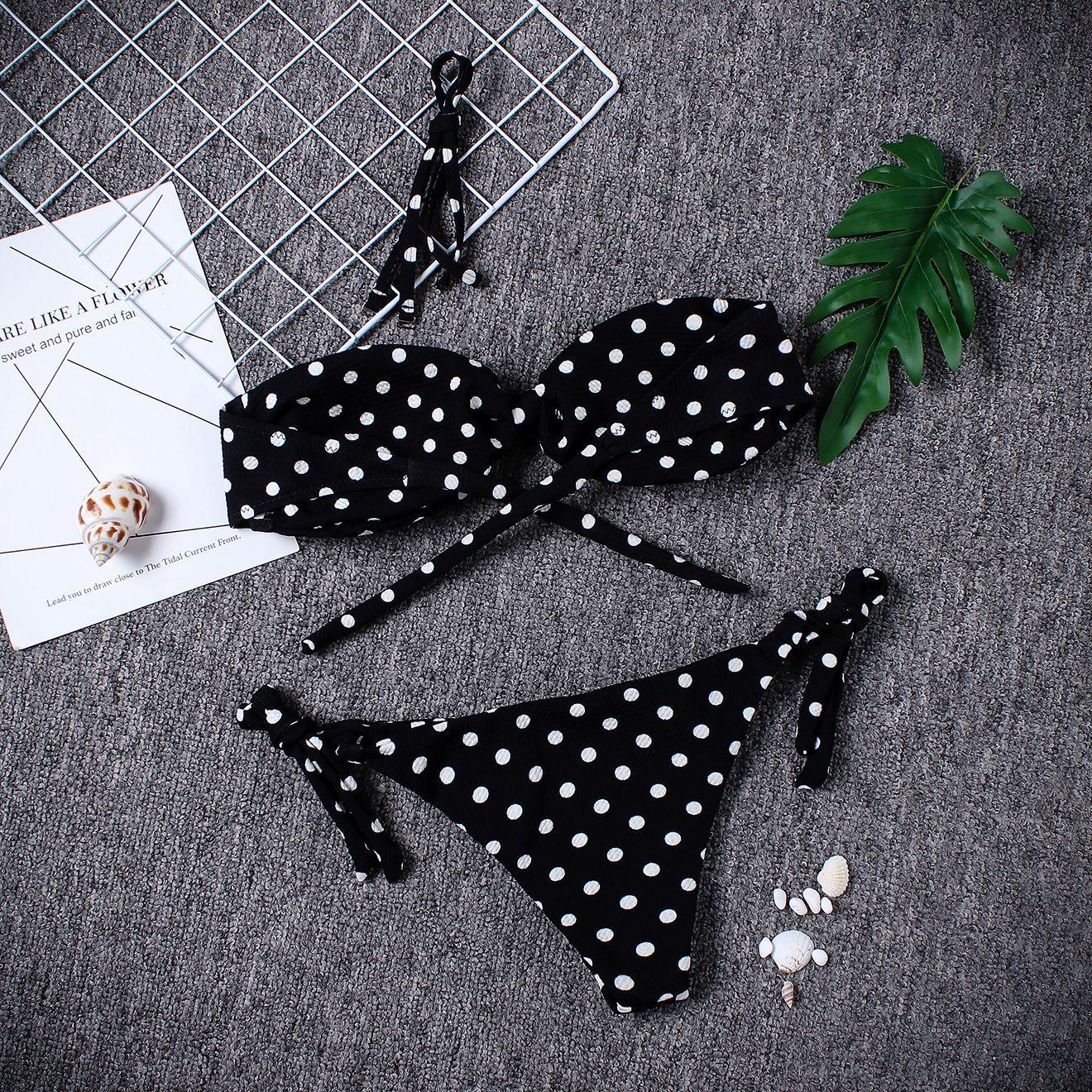 "Sunfish – Polka Dot Bow Bandeau Bikini Set"