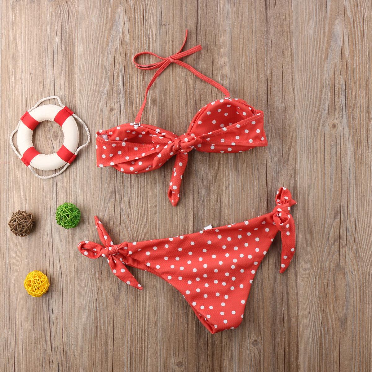 "Sunfish – Polka Dot Bow Bandeau Bikini Set"