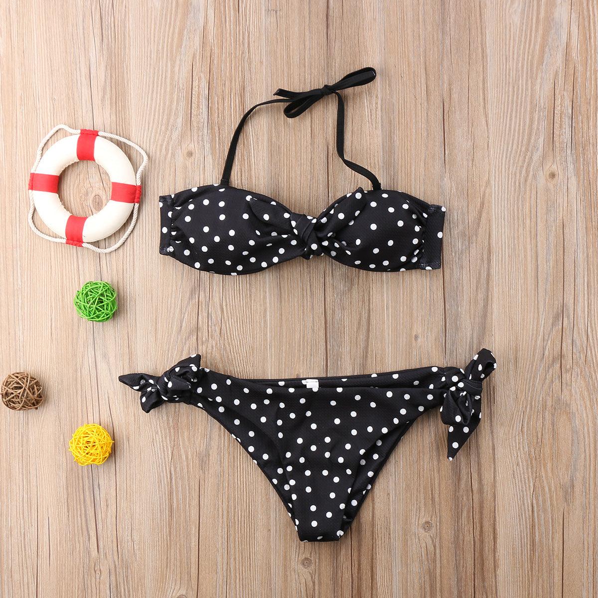 "Sunfish – Polka Dot Bow Bandeau Bikini Set"
