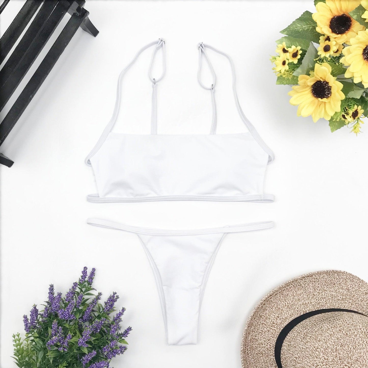 "Bare Tide – Spaghetti Strap Cheeky Bandeau Bikini Set"