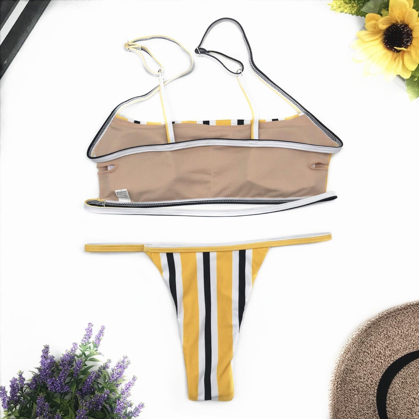"Bare Tide – Spaghetti Strap Cheeky Bandeau Bikini Set"