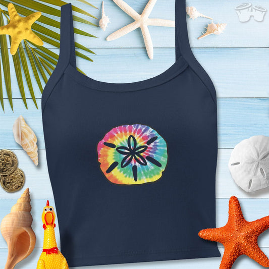 Women’s micro-rib tank top | Sand Dollar Beach Print